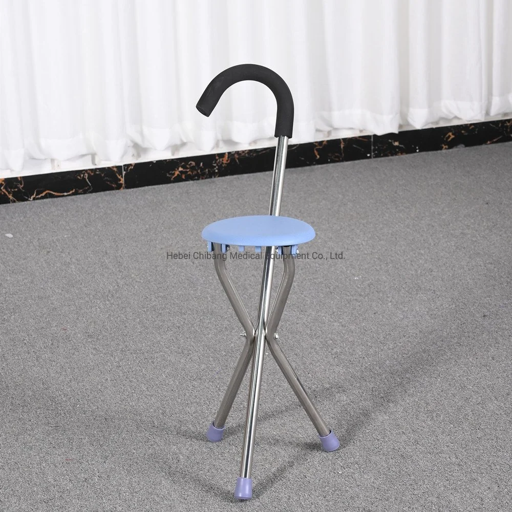 Health Care Equipment Fashion Design Walking Stick with Stool for Disabled