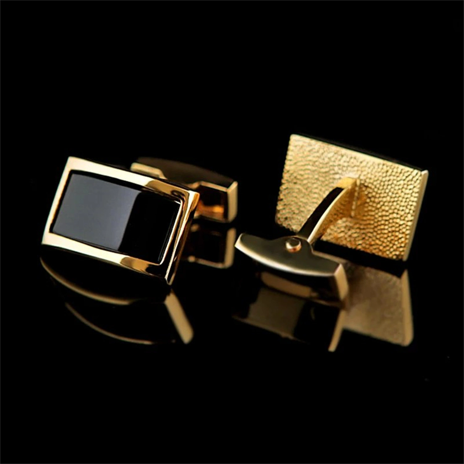 Custom Chain Replica Alphabet Stainless Steel Round Silver Brass Crown Watch Soft Enamel Gold Plated Men Cufflinks with Gift Box