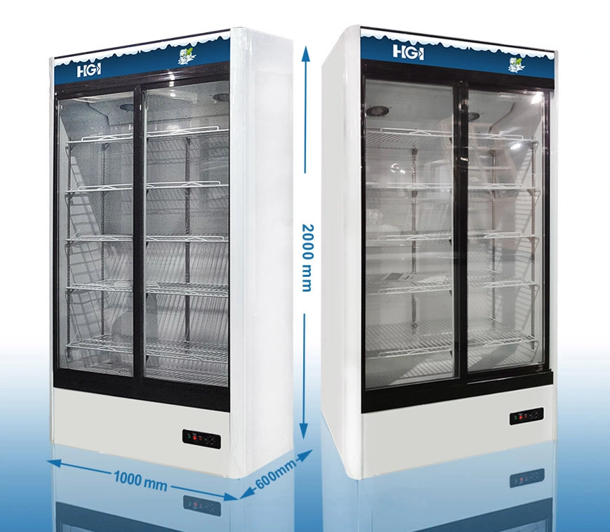 Commercial Glass Double Door Display Freezer Cold Drink Freezer Lsc-660y