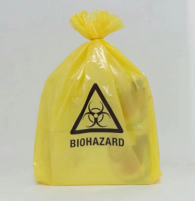 Медицинский клиник одноразовый PP/ PE пластиковый желтый красный Atuocclavable Мешок для мусора для биологически опасных отходов