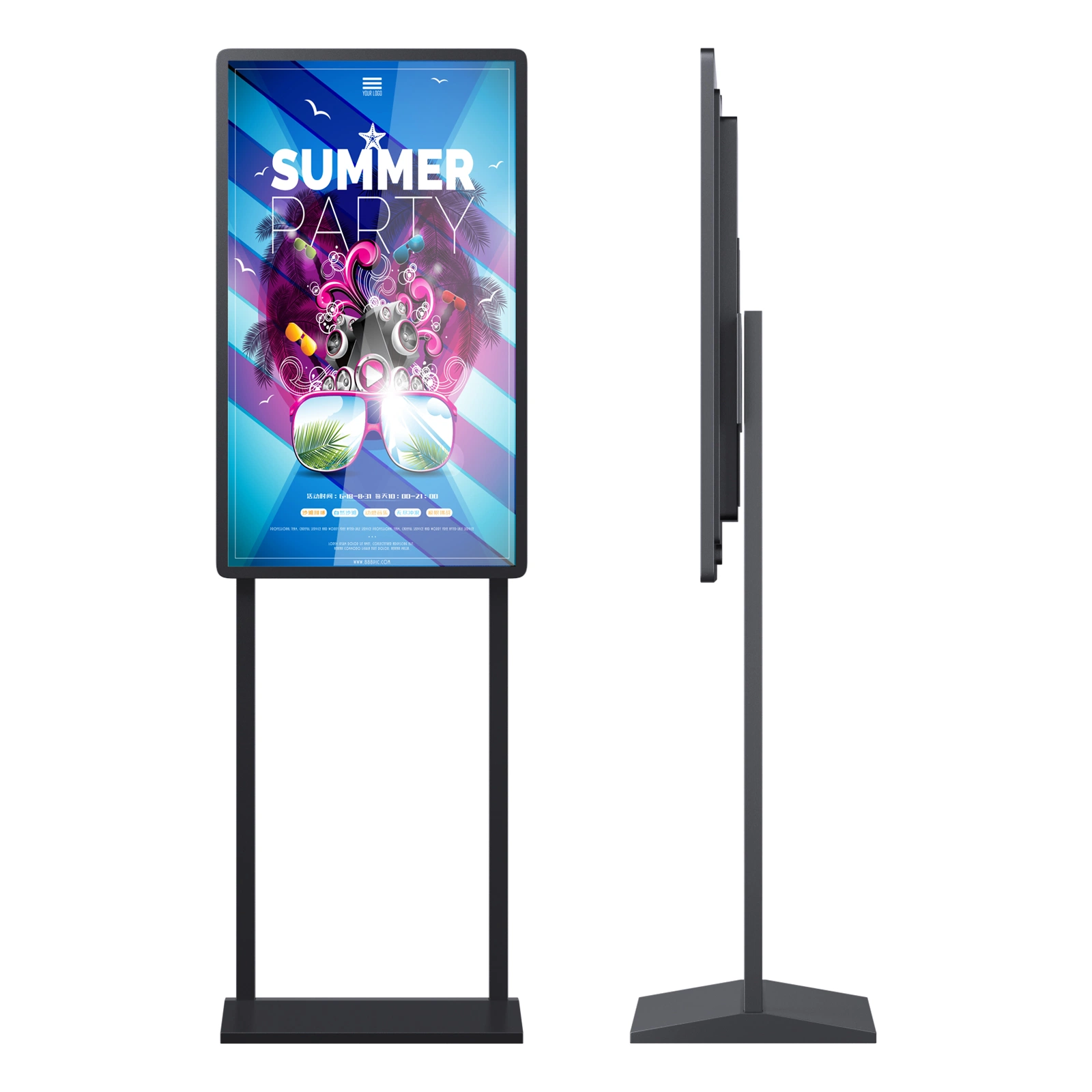 OEM Cheap Price 55 Inch Slim Network WiFi LCD Full HD Window LCD Double Sided Hanging Digital Advertising Screens