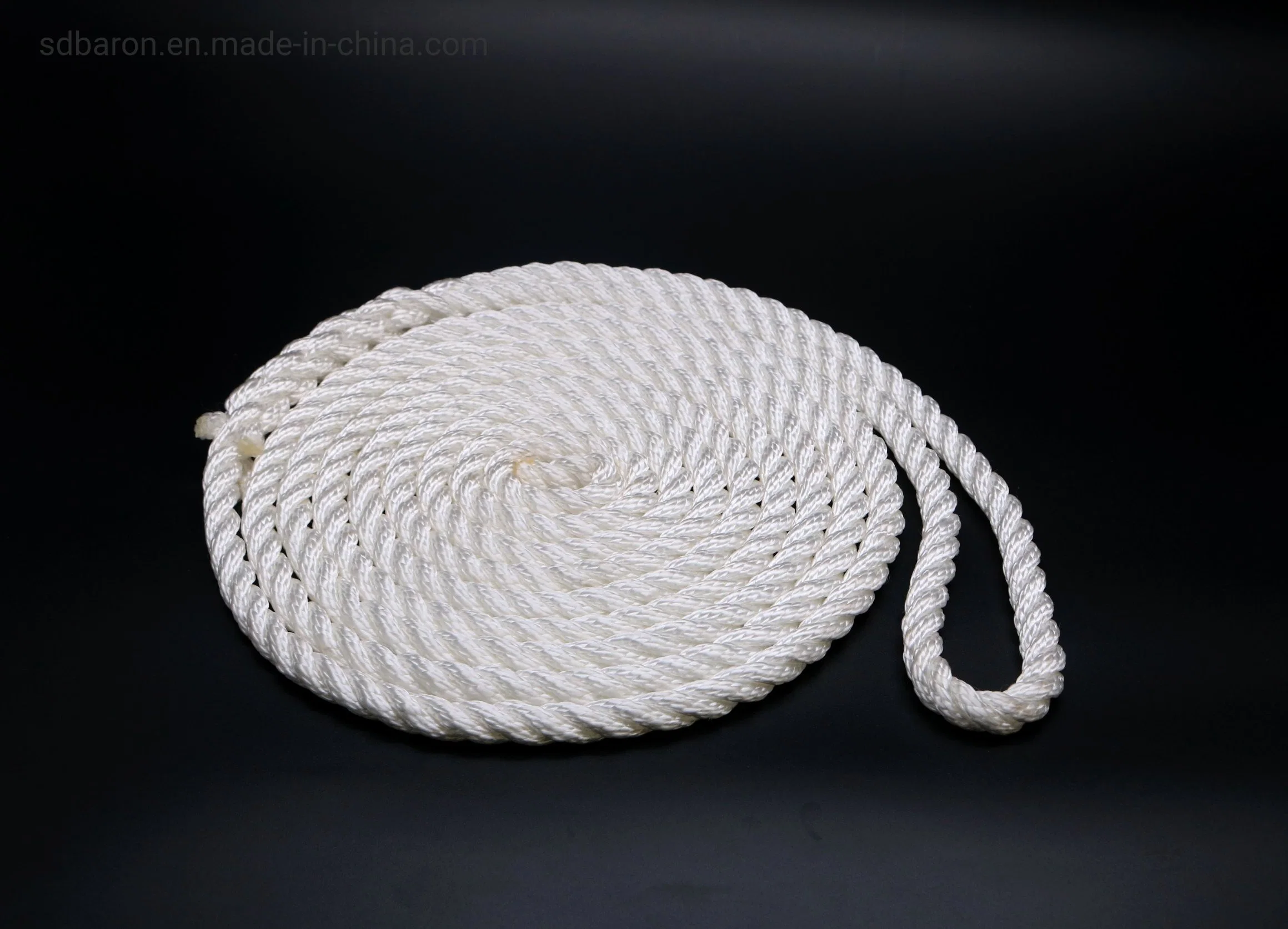 Nylon 3 Strand Dock Line, Twisted Nylon Rope, Black or White Multipurpose Wire, Crafts, Traction, Dock Line and Heavy Load.