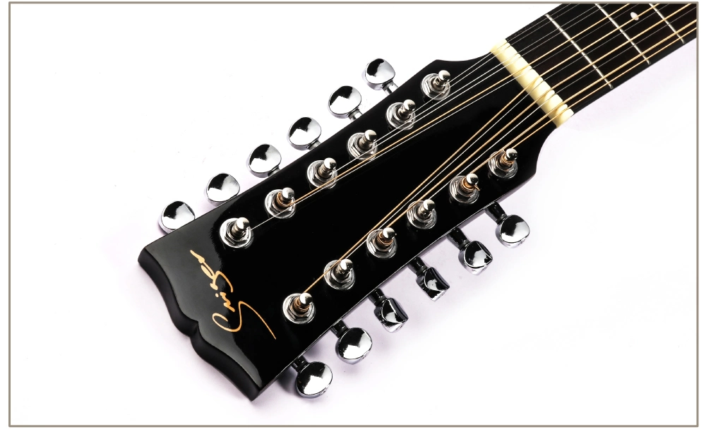 Personalizado de 12 cuerdas de guitarra acústica de la fábrica China Wholesale Guitarra acústica eléctrica