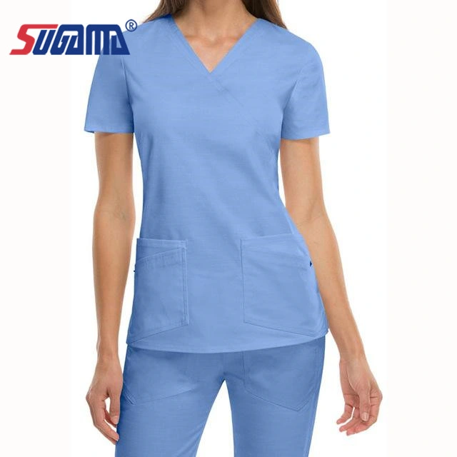 Disposable Anti Static Anti Water PP Collar Nurse Scrub Suits Uniforms