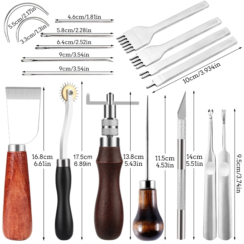 Kunstleder Werkzeugsätze mit Hand Nähen Stitching Punch Carving Tools Und andere Leder Arbeitszubehör für Gürtel