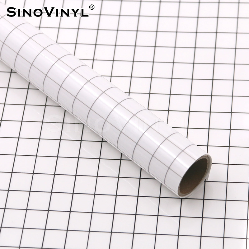 SINOVINYL High Tack PET Material 12x60" 30.5x152CM Transfer Film Black Grids Application Vinyl Film