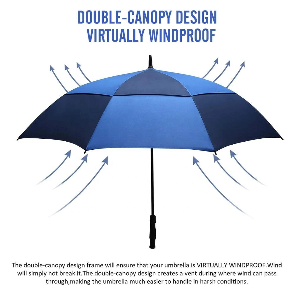 New Arrival Wholesale/Supplier Blue Double Layer Unique Design Multi Colors Outdoor Golf Umbrellas for Sale