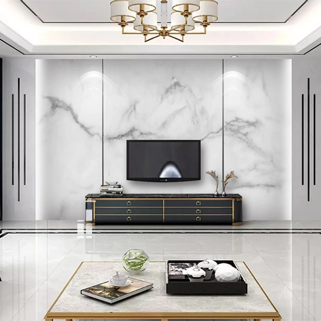 High Gloss False Stone Panels 4X8 PVC Marble Sheet UV Coating Wall Panel Plastic Board for Indoor Decoration UV Board