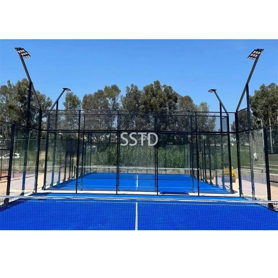 2023 Sstd Padel Tennis Court 12mm Tempered Glass Court Padel Outdoor Fitness Equipment Gym Equipment Sports Equipment