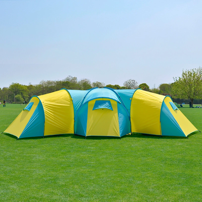 Factory Large Tunnel Have Three Rooms and One Living Room Outdoor Double Layer Waterproof Camping Tent