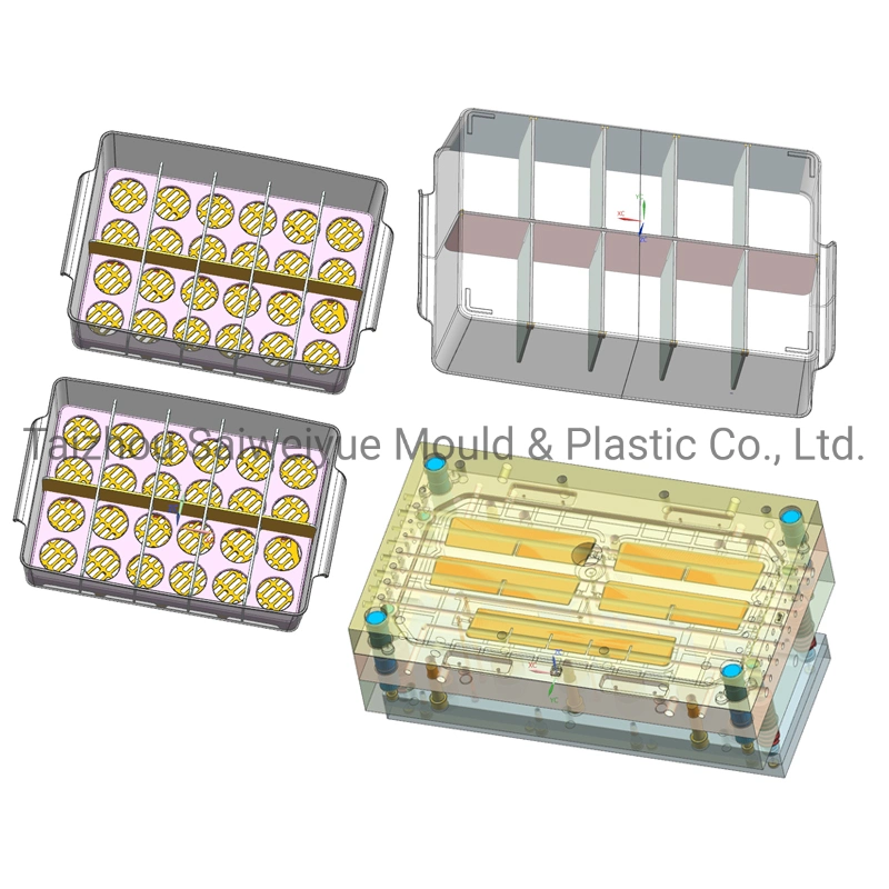 Divide los contenedores vegetales cereales del molde de moldeo de caja de almacenamiento independiente Easy-Taking bebidas nevera organizador molde de inyección de plástico