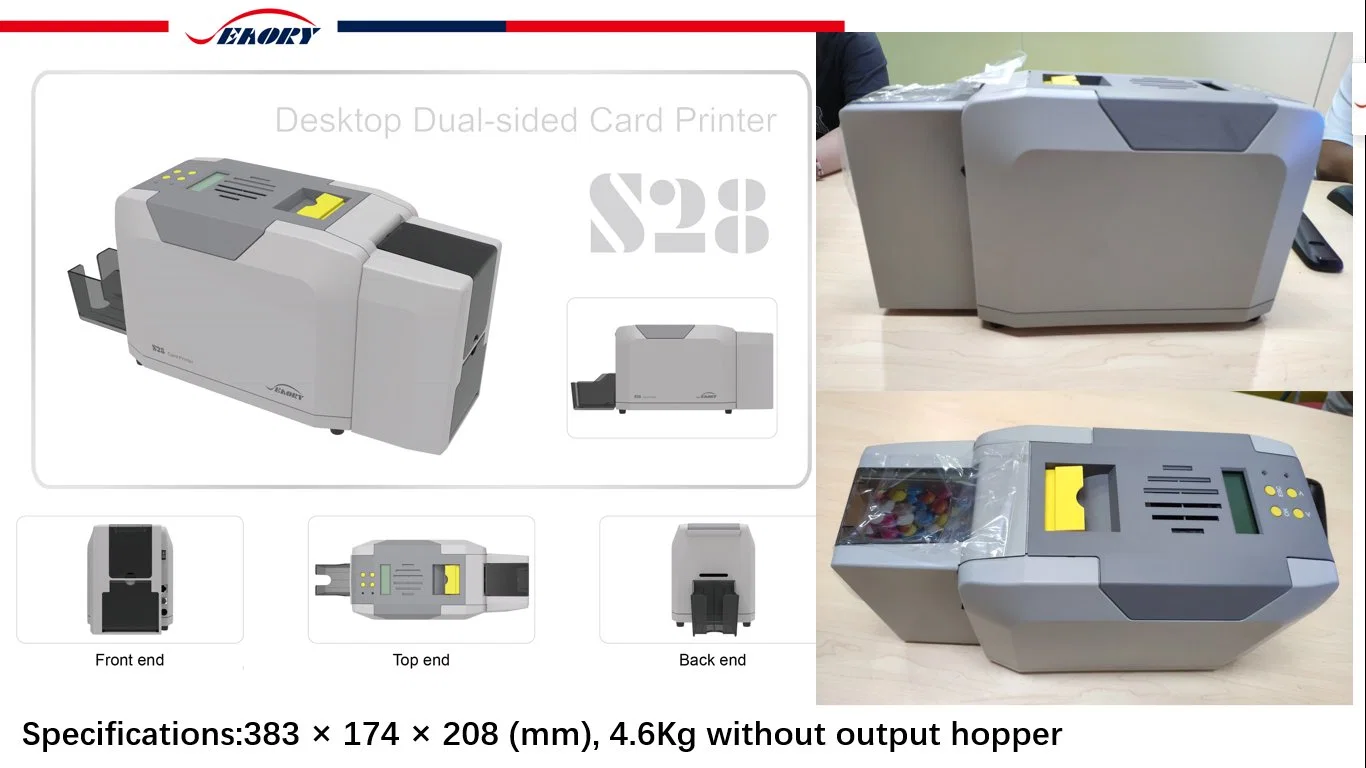 Newest Desktop S28 Both Sides Thermal Card Printer for Printing Batch Cards