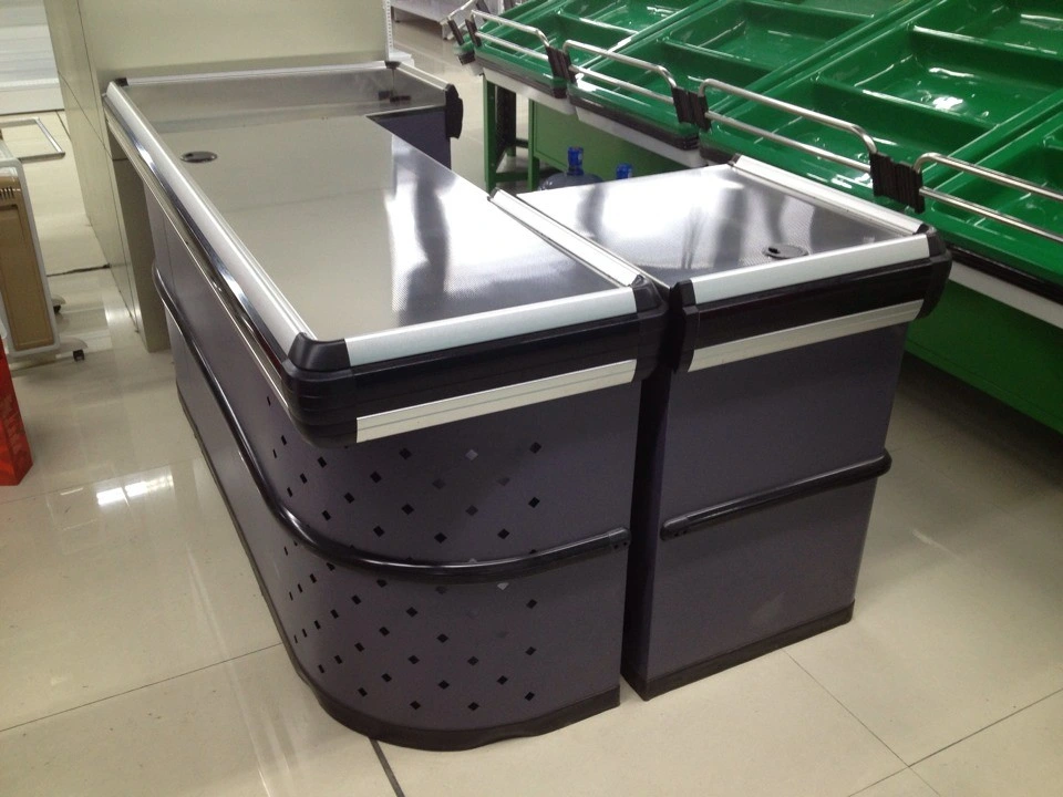 New Designed Supermarket Metal Checkout Counter Cash Table Register