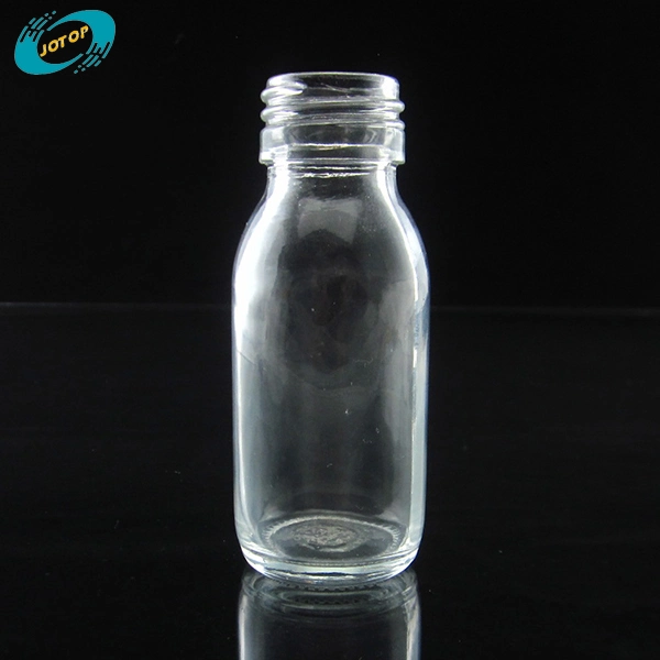 60ml Transparent Cough Medicine Glass Bottle with Aluminum Screw Cap
