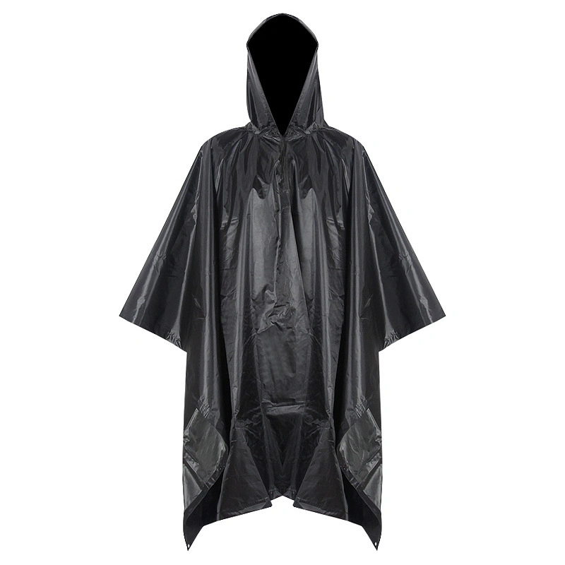 Outdoor Products Three in One Camouflage Raincoat Waterproof Sporting Good Military Camouflage Poncho Adult Black Raincoat