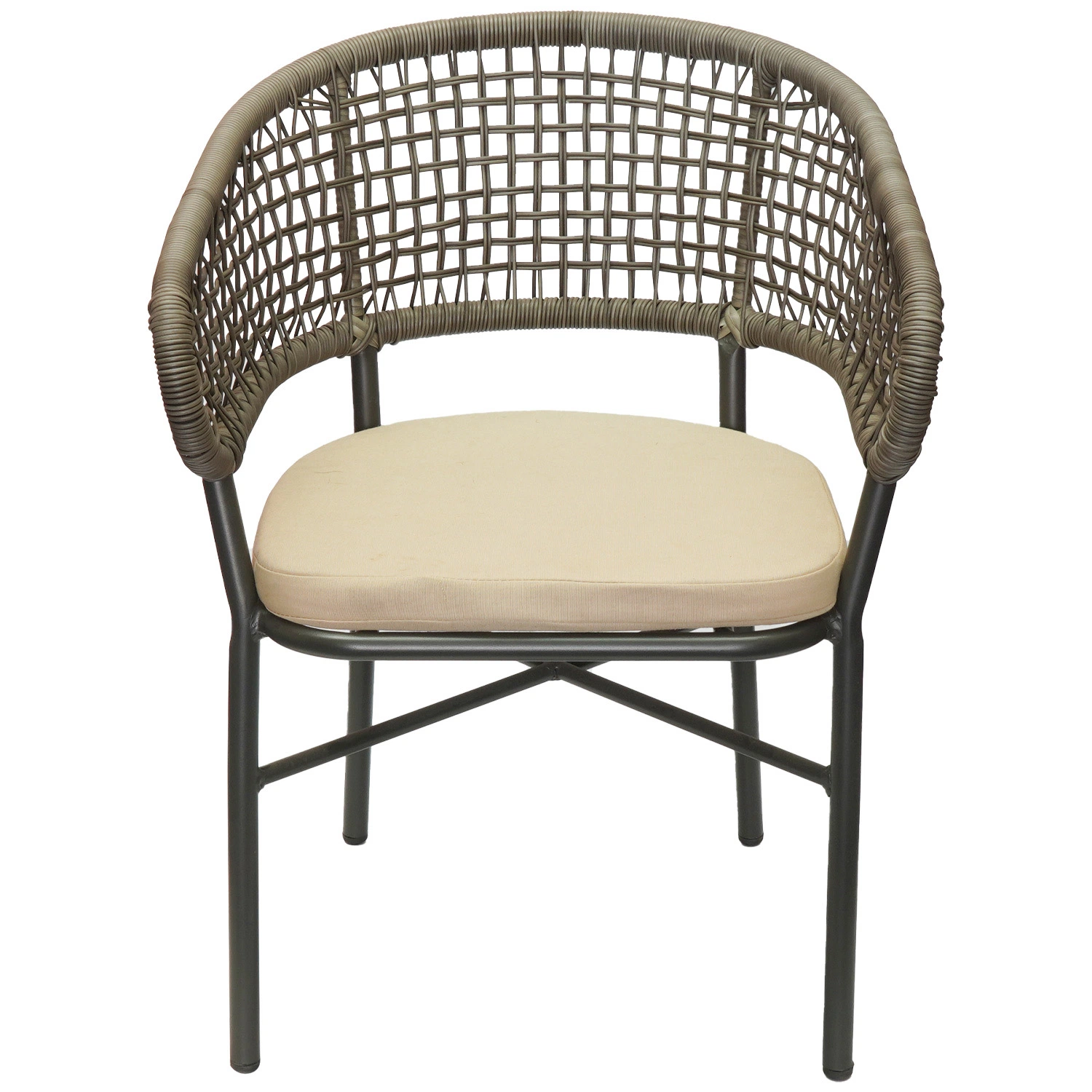 Mobilier de jardin Chaise en rotin avec coussins de jardin patio corde étanche de salle à manger Café Restaurant empilables corde tissé Président