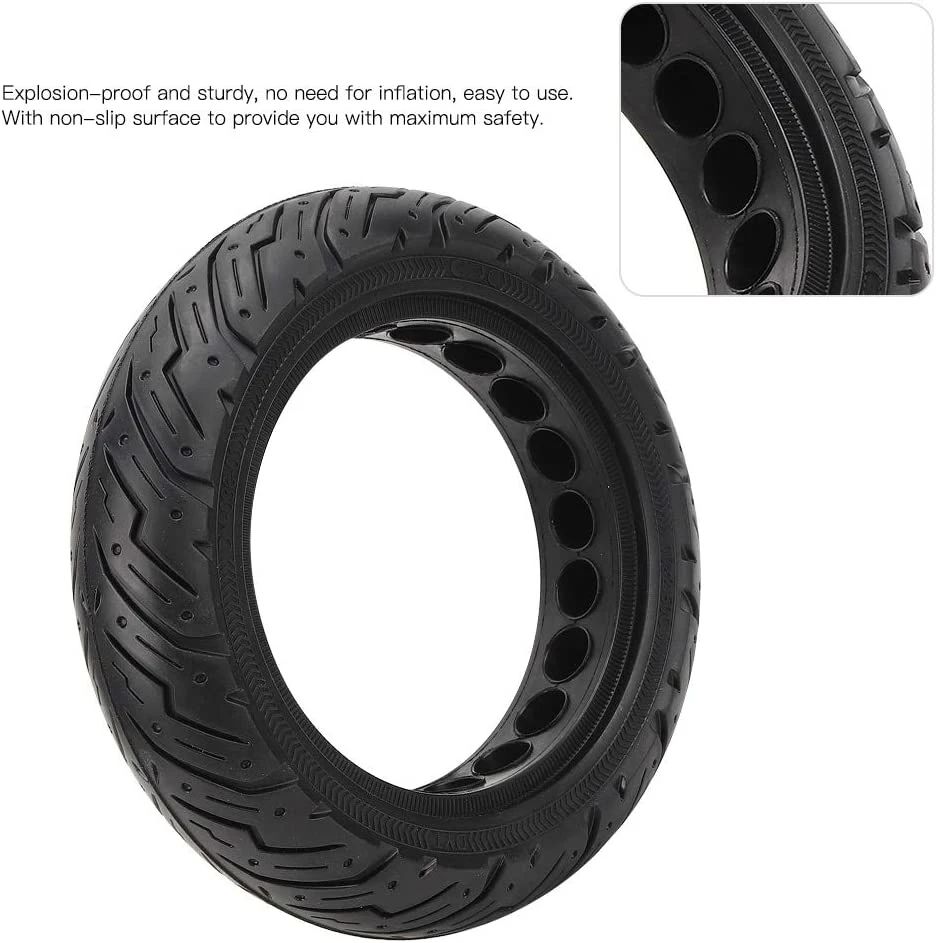 Electric Scooter Tyre Solid Tire, 10X2.50c Anti Explosion Rubber Tire Scooter Tire Wheel Front/Rear Tire Replacement for Ninebot Max