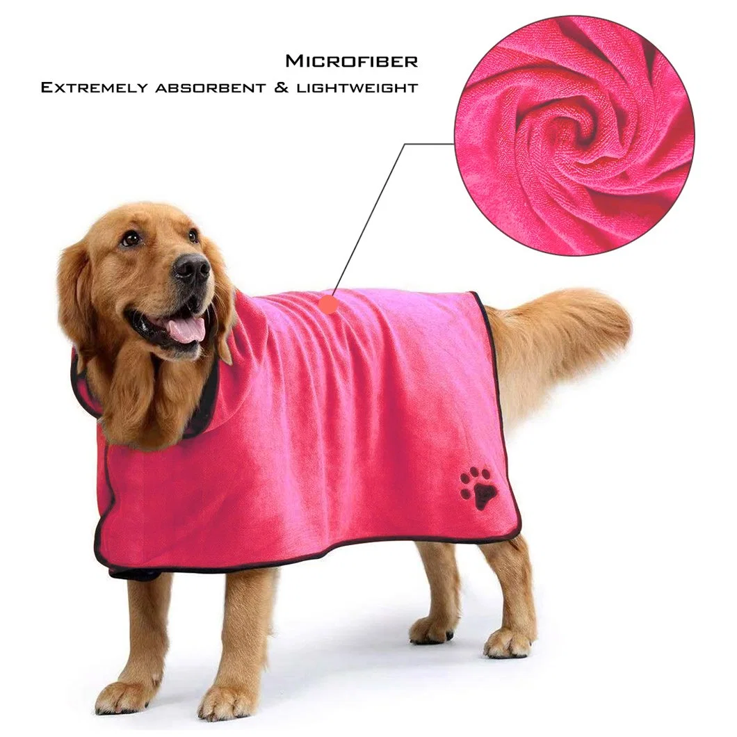 Un super absorbants de gros de haute qualité serviette robe de chambre chien chat peignoir toilettage Mokofuwa Pet produit