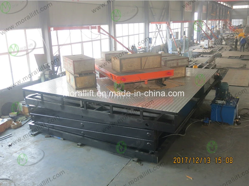 Hydraulic scissor type heavy load car turn lift