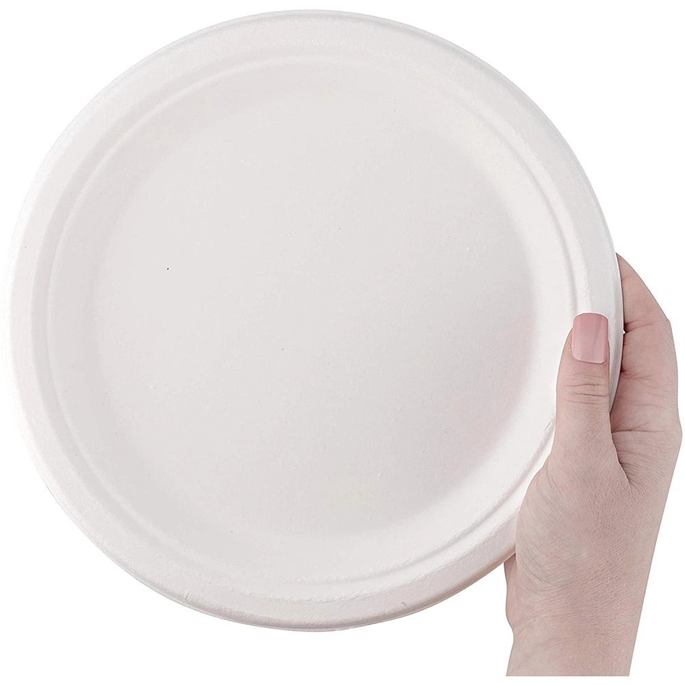 Party Disposable Degradable and Environmentally Friendly Bagasse Tableware 6 7 8 9 10 Inch Disc Paper Plate