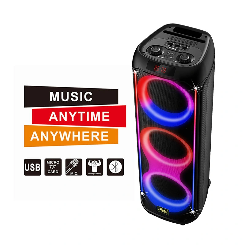 Powered Rechargeable Battery Party Triple 8 Inch Speaker Home Karaoke System Well