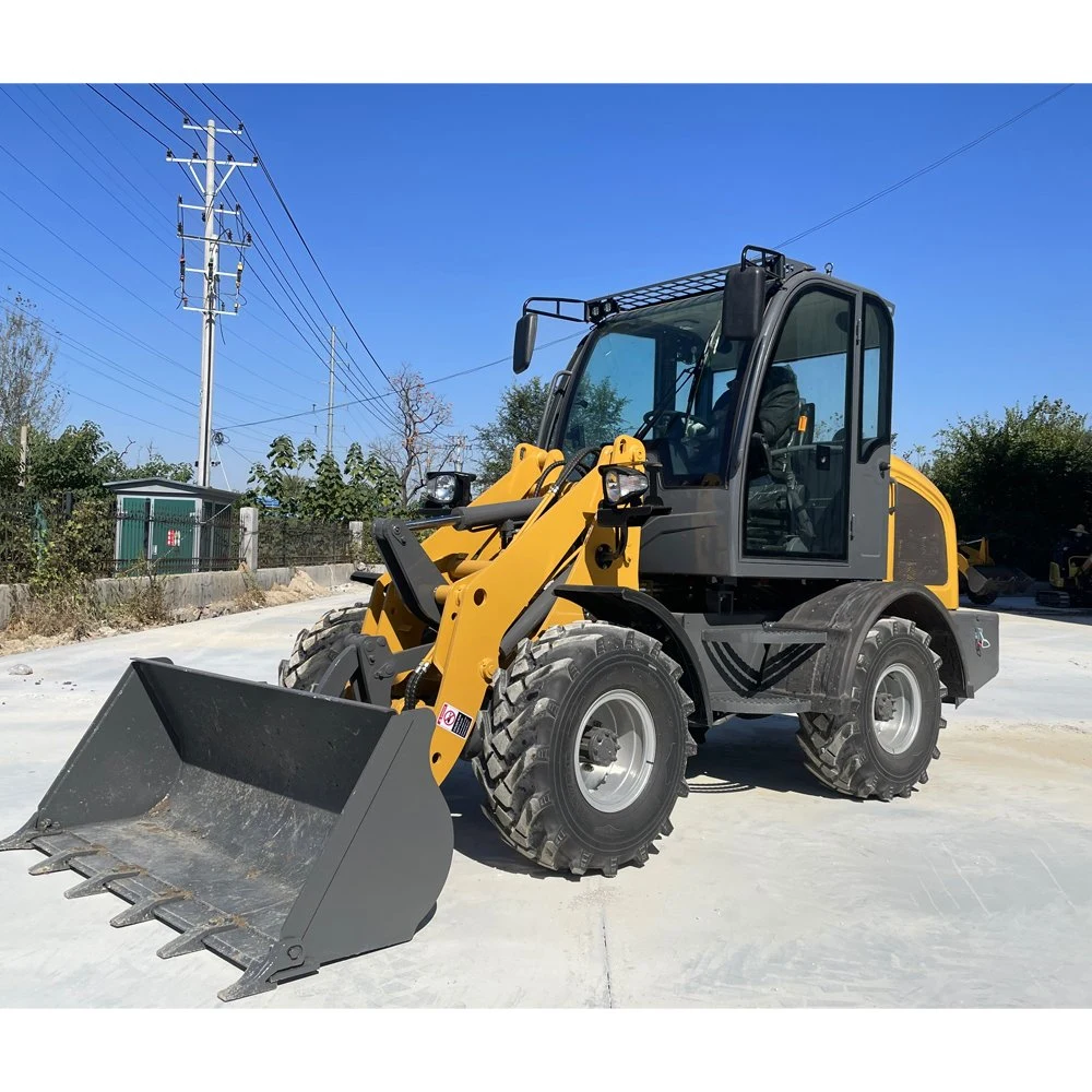 1.5t Mini/Small Wheel Loader avec Tarière/Crochet de Levage/Trémie de Criblage/Grande Cabine Élargie/Poids de Levage 1.6-1.8t