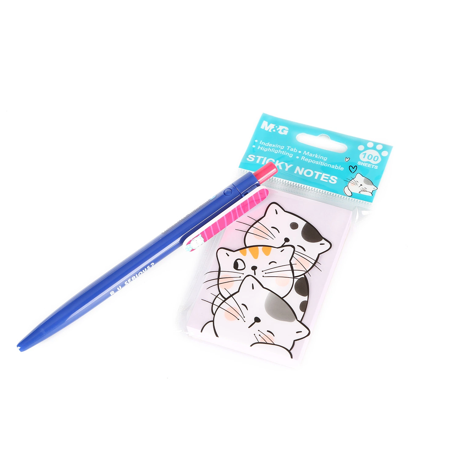 M&amp;G cuatro colores "Muchos gatos" de la serie 3"x2" Color Sticky Notes 100 hojas 76x51mm