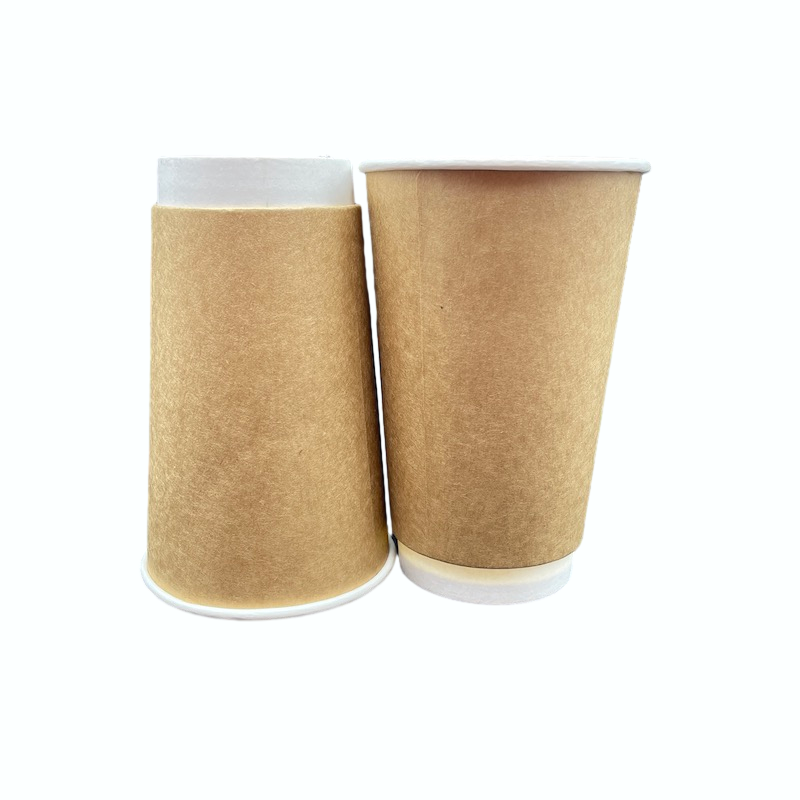 Hot sale Double mur papier tasses papier café Kraft Verre de papier