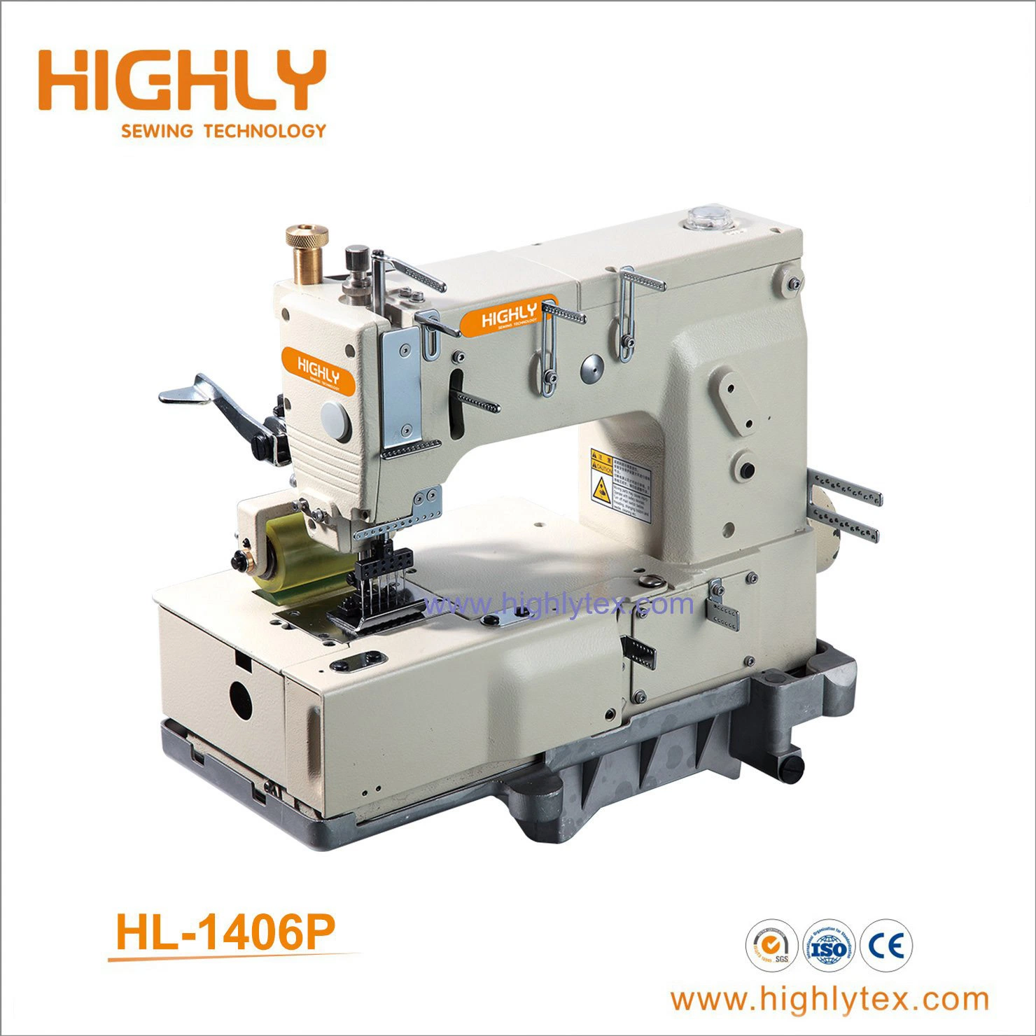 Eight Needle Flat Bed Double Chinastitch Sewing Machine for Attaching Line Tapes