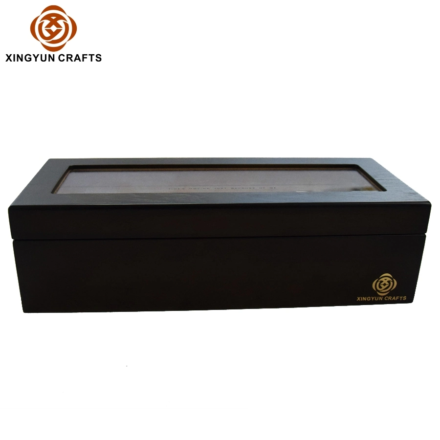 OEM & ODM Custom Logo MDF Wooden Lacquered Luxury Wood Watch Box with Glass Window