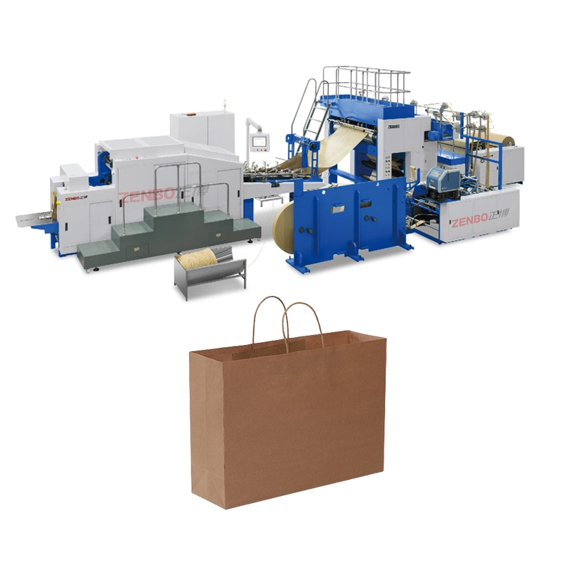 Quickly Food Making Paper Twisted Handle Flexo Printing Bag Machine Factory Zb360RS