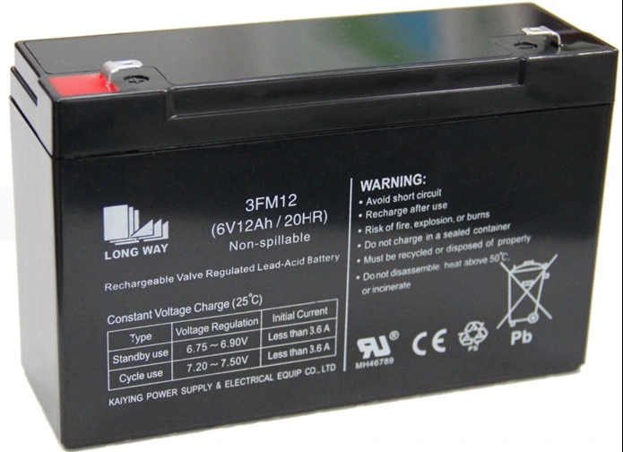 6V Alarm Power Emergency Rechargeable Sealed VRLA Battery