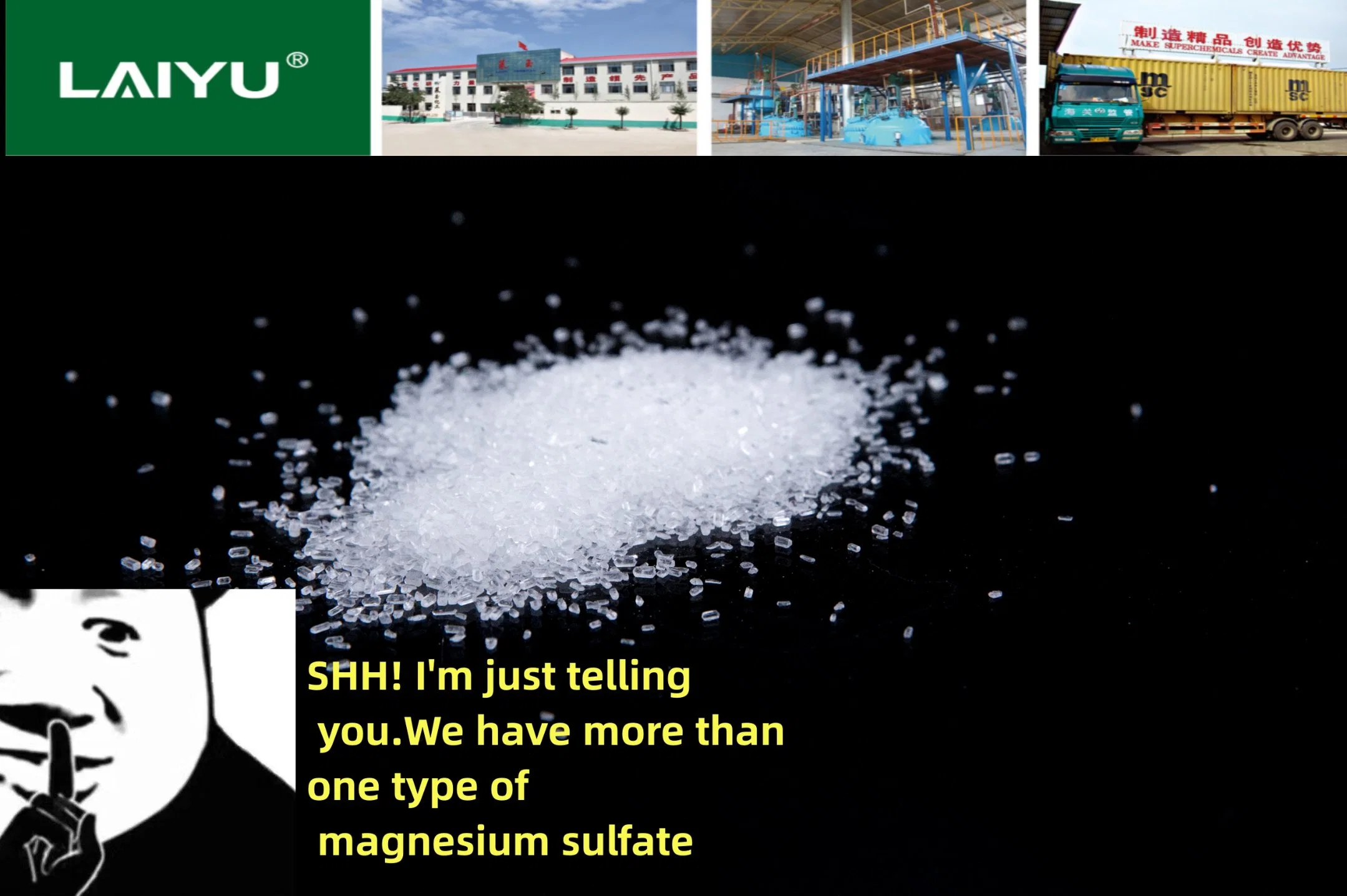 Bitter Salt Made in China Shandong Laizhou Laiyu Chemical Magnesium Sulfate Heptahidrate Inorganic Chemicals