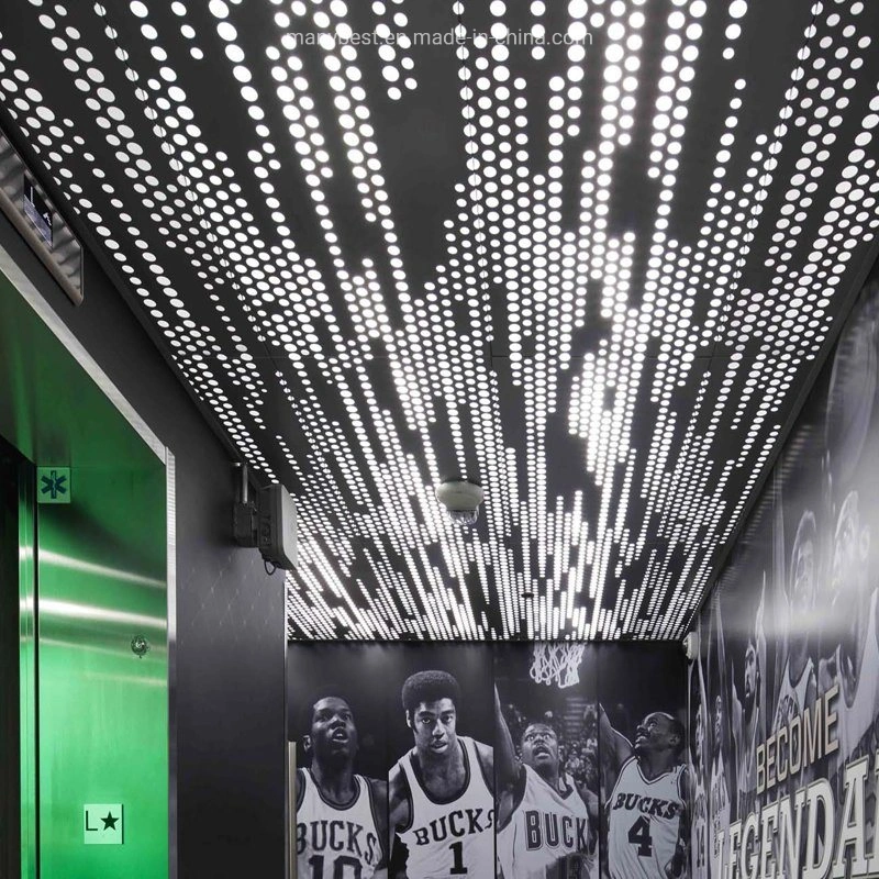 Punching Customized Perforated Aluminum Decorative Ceiling Panels with LED Light Backer