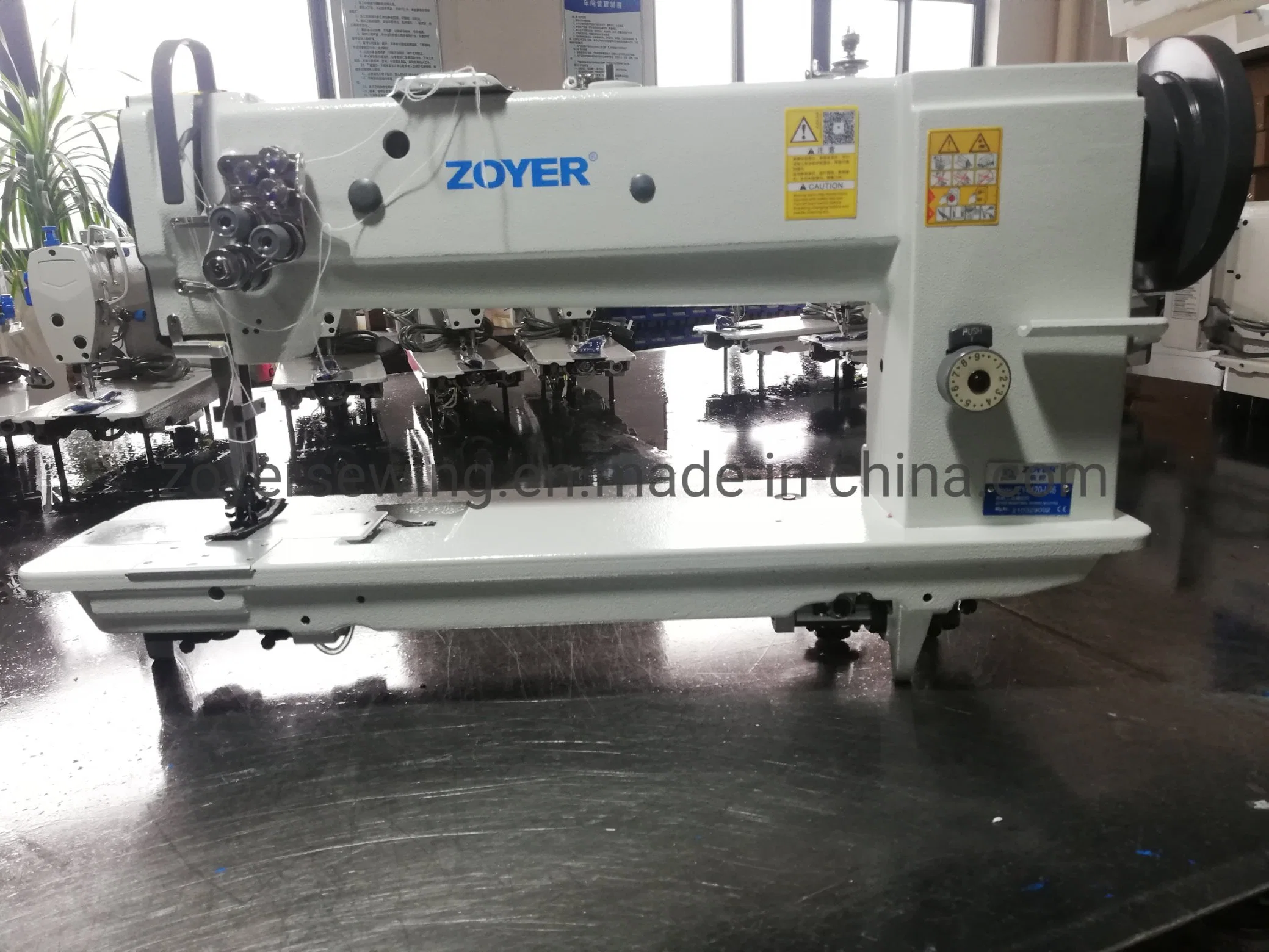 Zy4420-L46 Long Arm Double Needle Compound Feed Lockstitch Sewing Machine Walking Foot