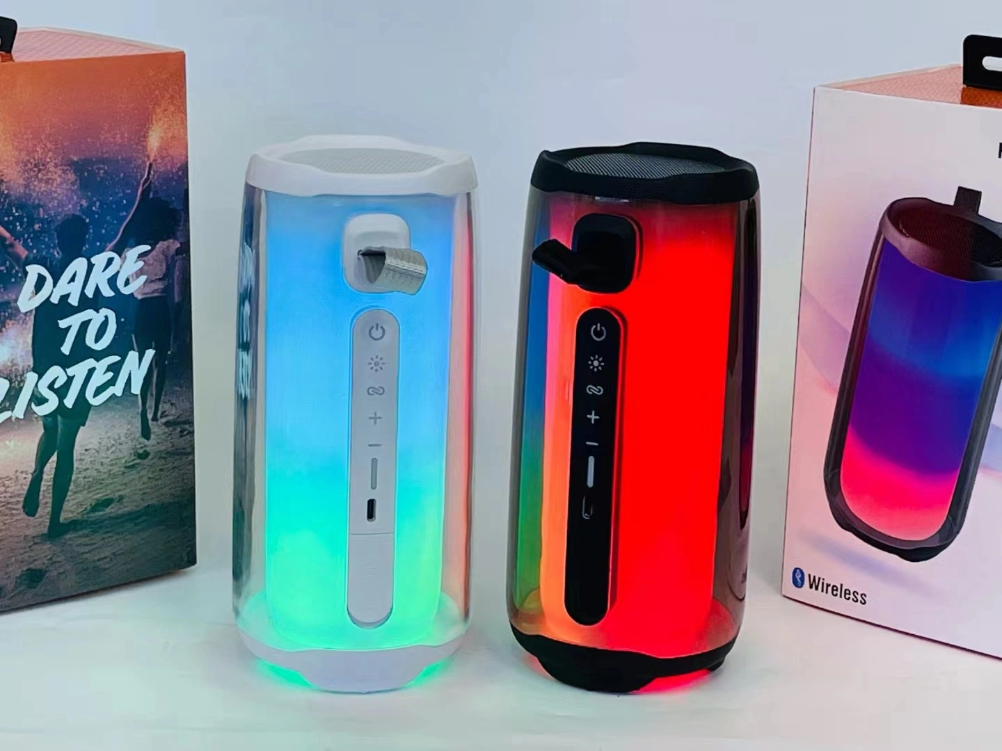 Venta en caliente Pulse5 altavoz Bluetooth, subwoofer, pulsación de escritorio, 5th generación de música, pantalla completa Luz de colores