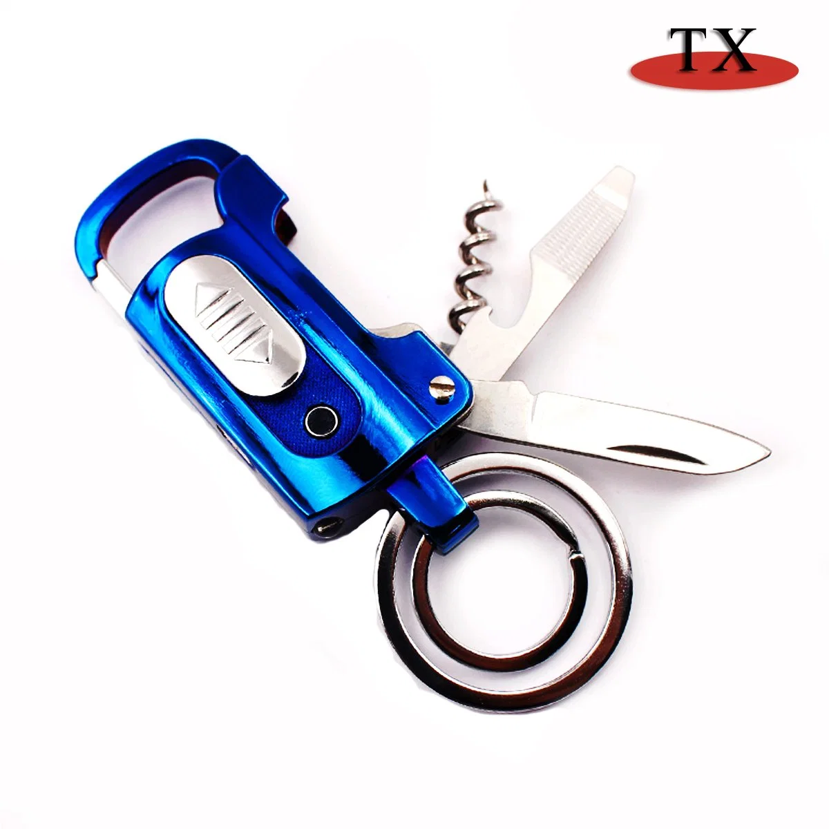 Multi-Function Keychain Rechargeable Lighter Knife Bottle Opener LED Light Lighter