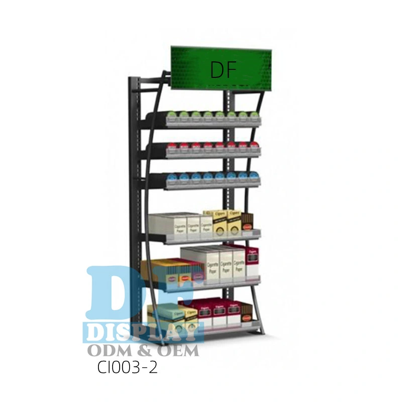 Cigarette Display Rack with Shelves Tobacoo display Stand Metal Display Floor Metal Furniture