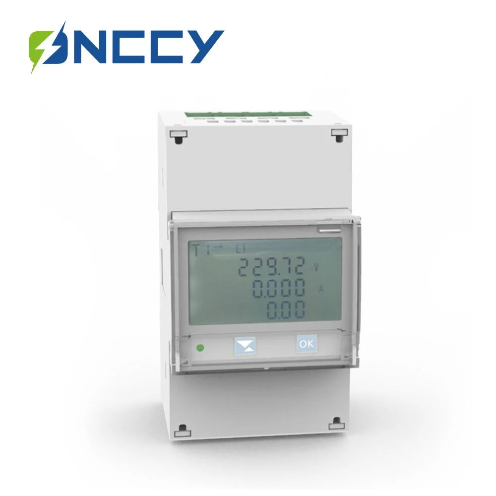 AC Energy Meter Type Three-Phase Electrical Meter 3-DIN Module 6 Digit Solar Power Meter