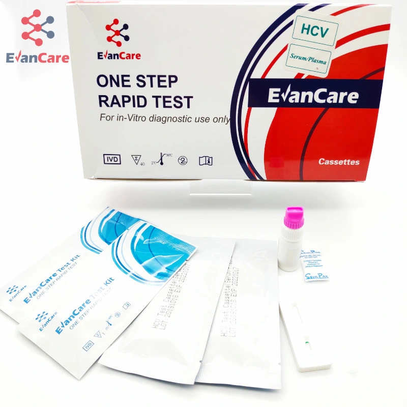 CE Certificado ISO un paso de la Hepatitis Portátil de Prueba de anticuerpos VHC Kits de prueba rápida