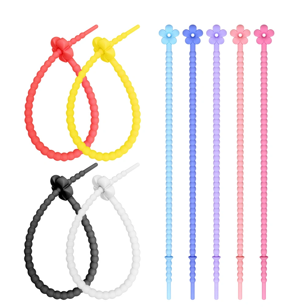 New Color Floral Silicone Rope DIY Keychain Bracelet Clothing Ornament Handmade Lanyard Cable Tie Trim Accessories