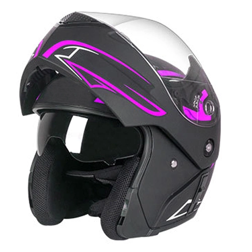 Nuevo diseño doble visera plegable motocicleta Casco Casco