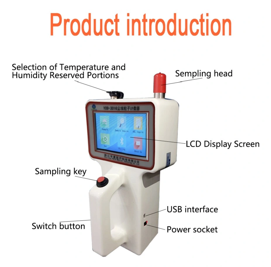 Touch Screen Display Portable Laser Dust Particle Counter