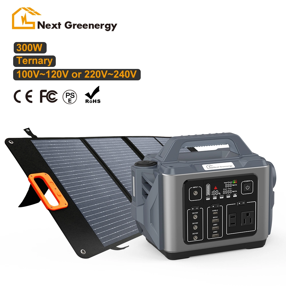 300W Pure Sine Wave Outdoor Camping Lithium Power Generator AC Tragbare Solarbatterie Für Netzteilbank