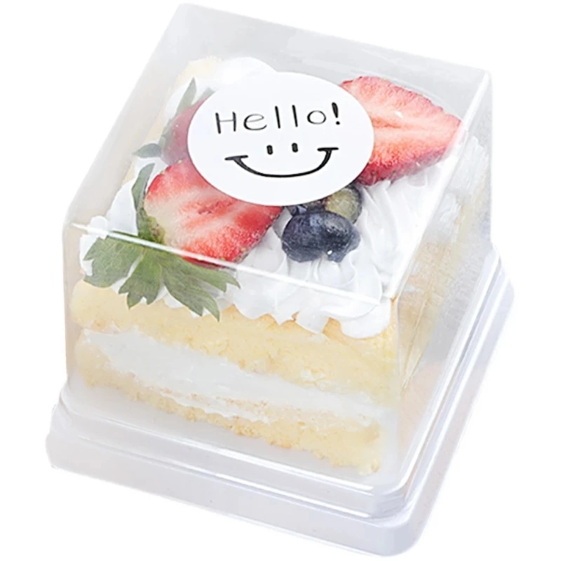 Thickened Triangle Square Cake Box Cut Tea Baking Clear Window Packaging Box