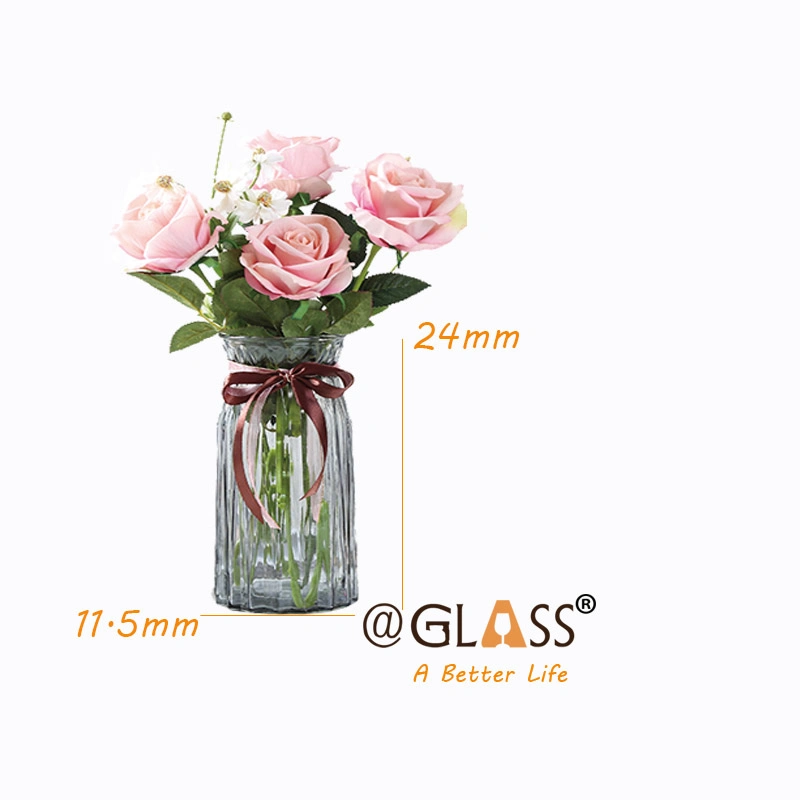 Set of 2 Color Sprayed Soda-Lime Glass Flower Pot Table Top Vase