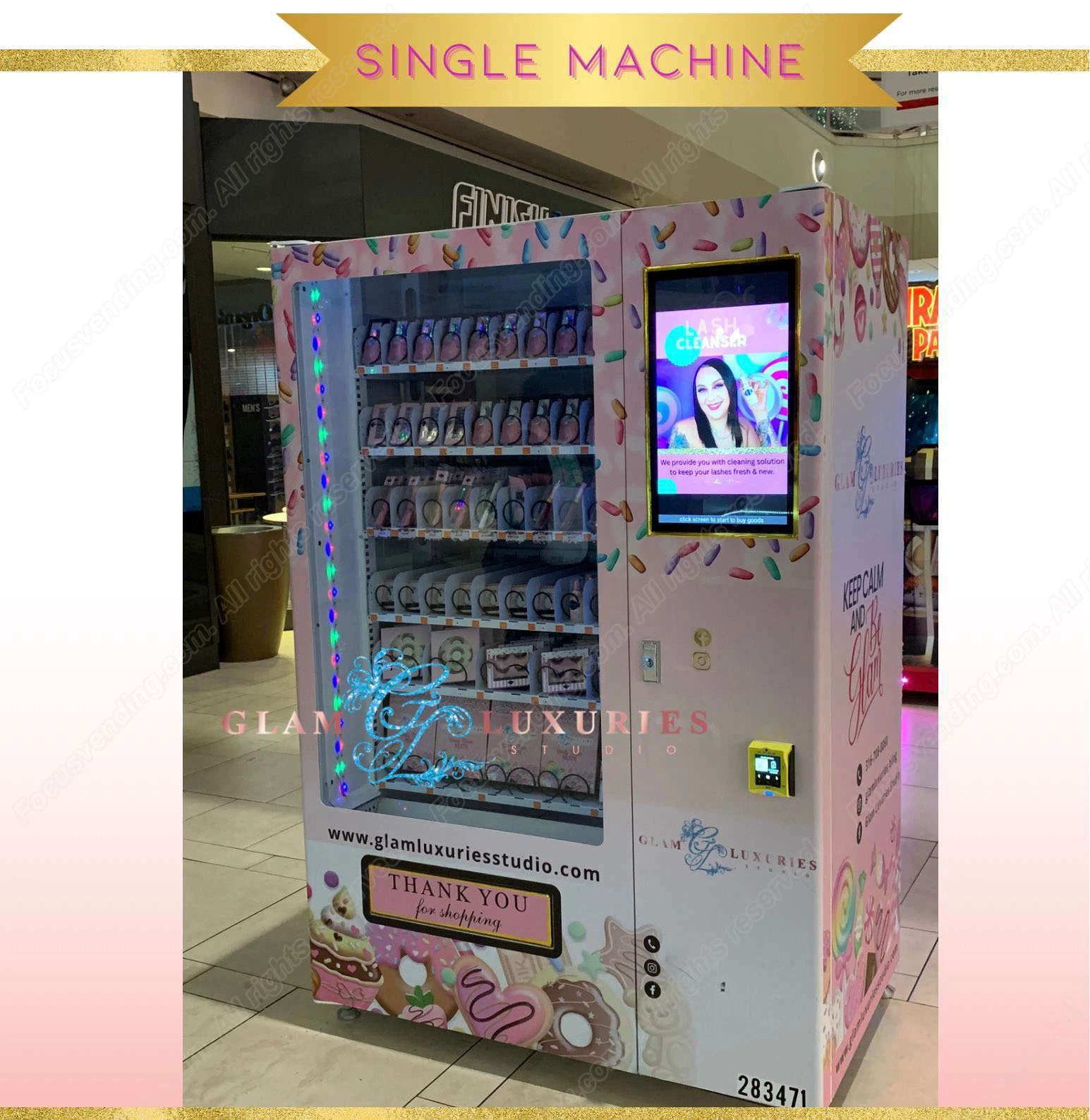 2023 Large Capacity Combination Refrigeration Eyelash Vending Machine with Reviews for Convenience Stores Supports Google Pay /Banknote