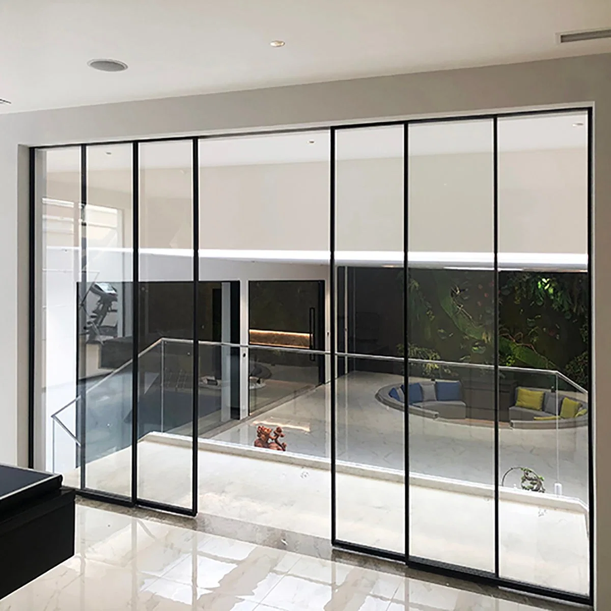 Interior Laminated Frameless Glass Sliding Door From Foshan Factory