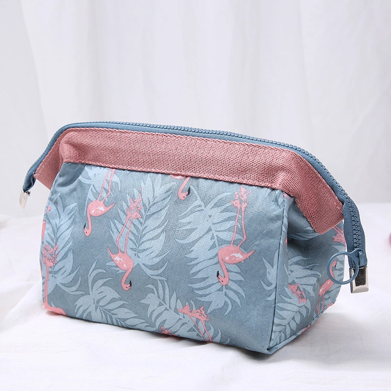 Custom Logo Printed Eco Friendly Organic Cotton Canvas Travel Cosmetic Makeup Bag Pouch with Zipper Bags