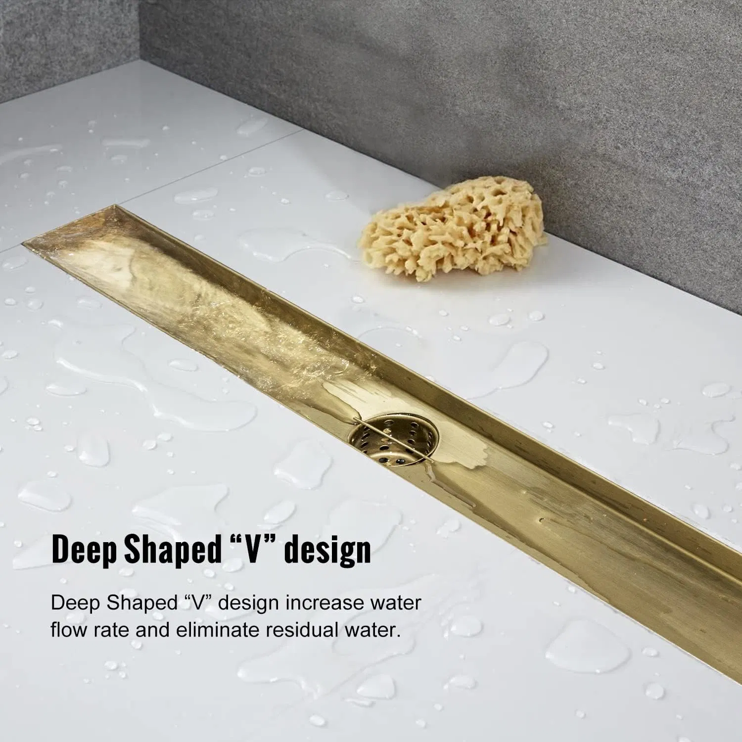 Linear Shower Drain, Gold Shower Drain 60 Inch